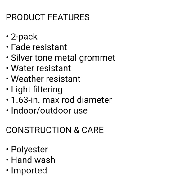 New Indoor/outdoor curtains. 2 panels 54x108 ea. Aztec white color - Picture 4 of 7